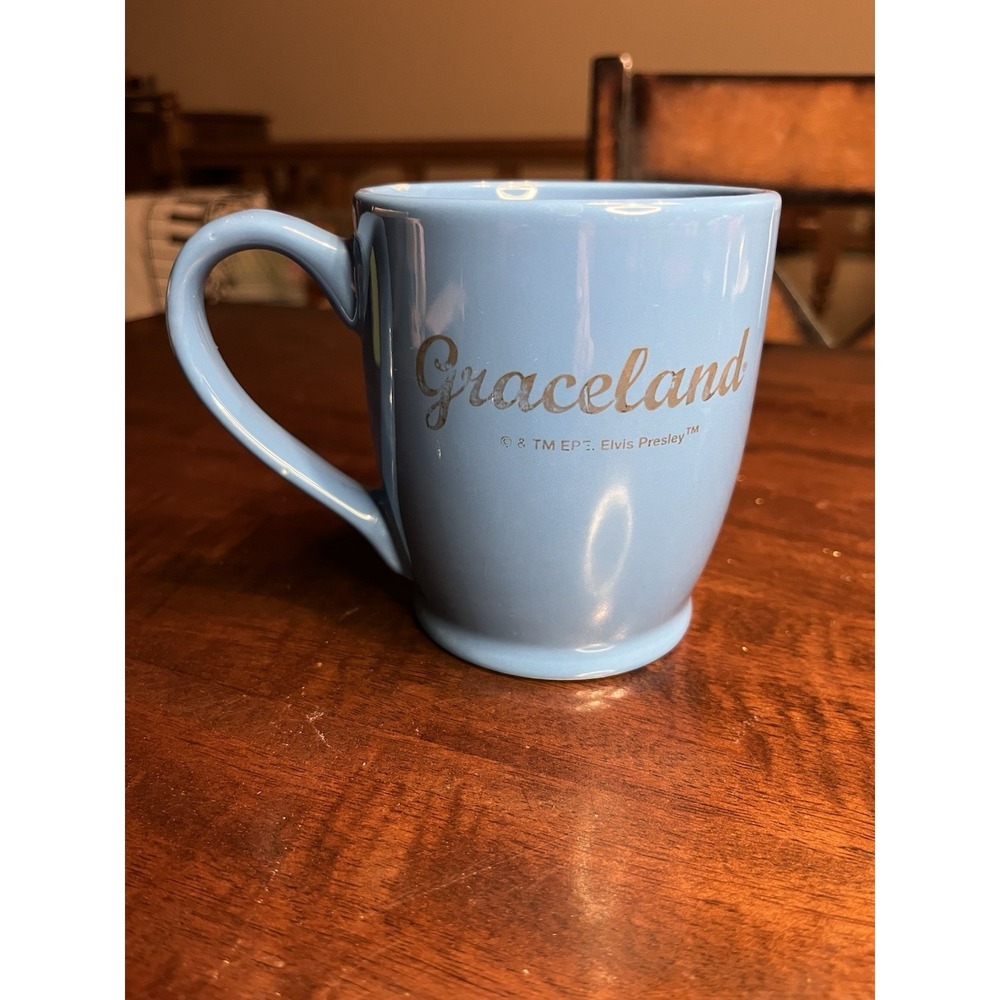 Graceland Elvis Presley Blue Ceramic Coffee Tea Souvenir Mug